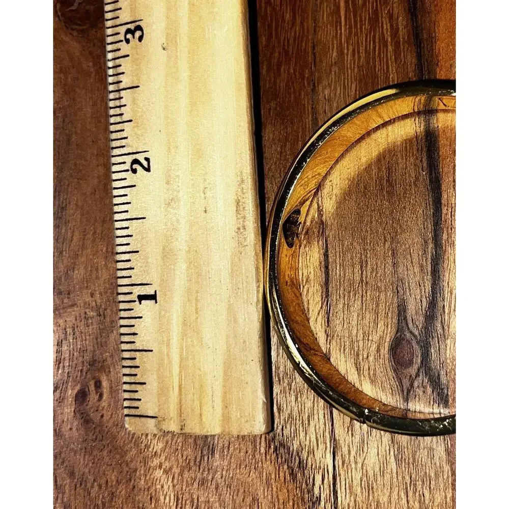 Kate Spade Gold Tone Off White Enamel Hinged Bangle Bracelet Stamped - Picture 10 of 11